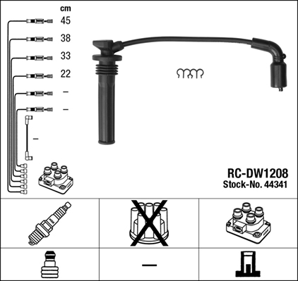 NGK Gyújtókábel készlet RC-DW1208_NGK